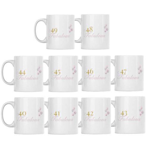 Fabulous 40's | Birthday | Custom Printed Mugs | 330ML Size
