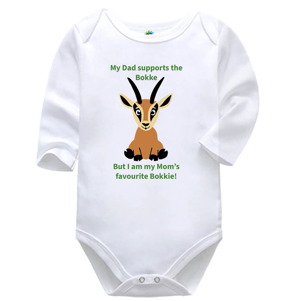 My Dad Supports The Bokke | Rugby | Baby Vest Bodysuit Onesie - Image 5