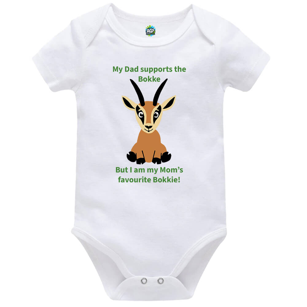 My Dad Supports The Bokke | Rugby | Baby Vest Bodysuit Onesie - Image 4
